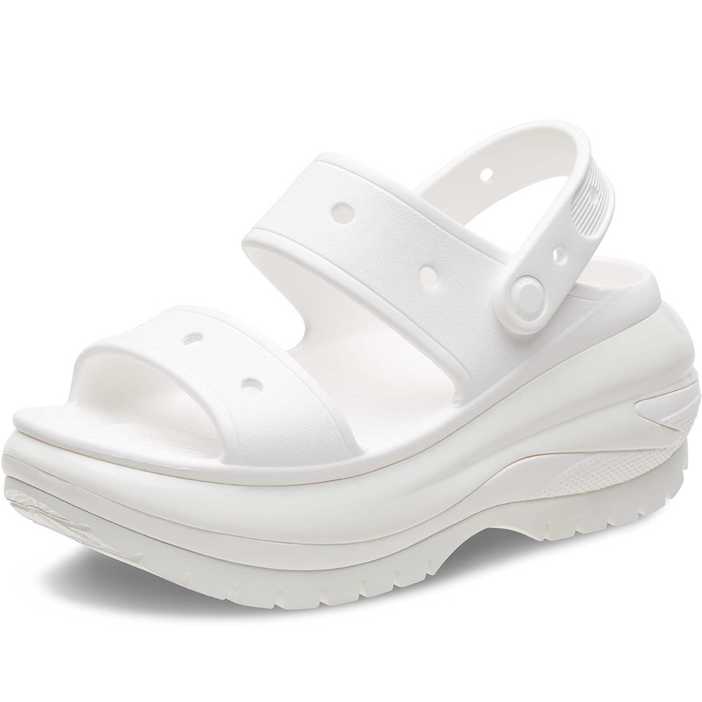 CROCS White Platform Sandals with Chunky Sole